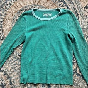 AMERICAN EAGLE WAFFLE KNIT GREEN LONG SLEEVE. SIZE MEDIUM.